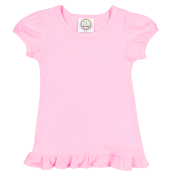 Blank Girl's Short Sleeve Ruffle Tee Shirt